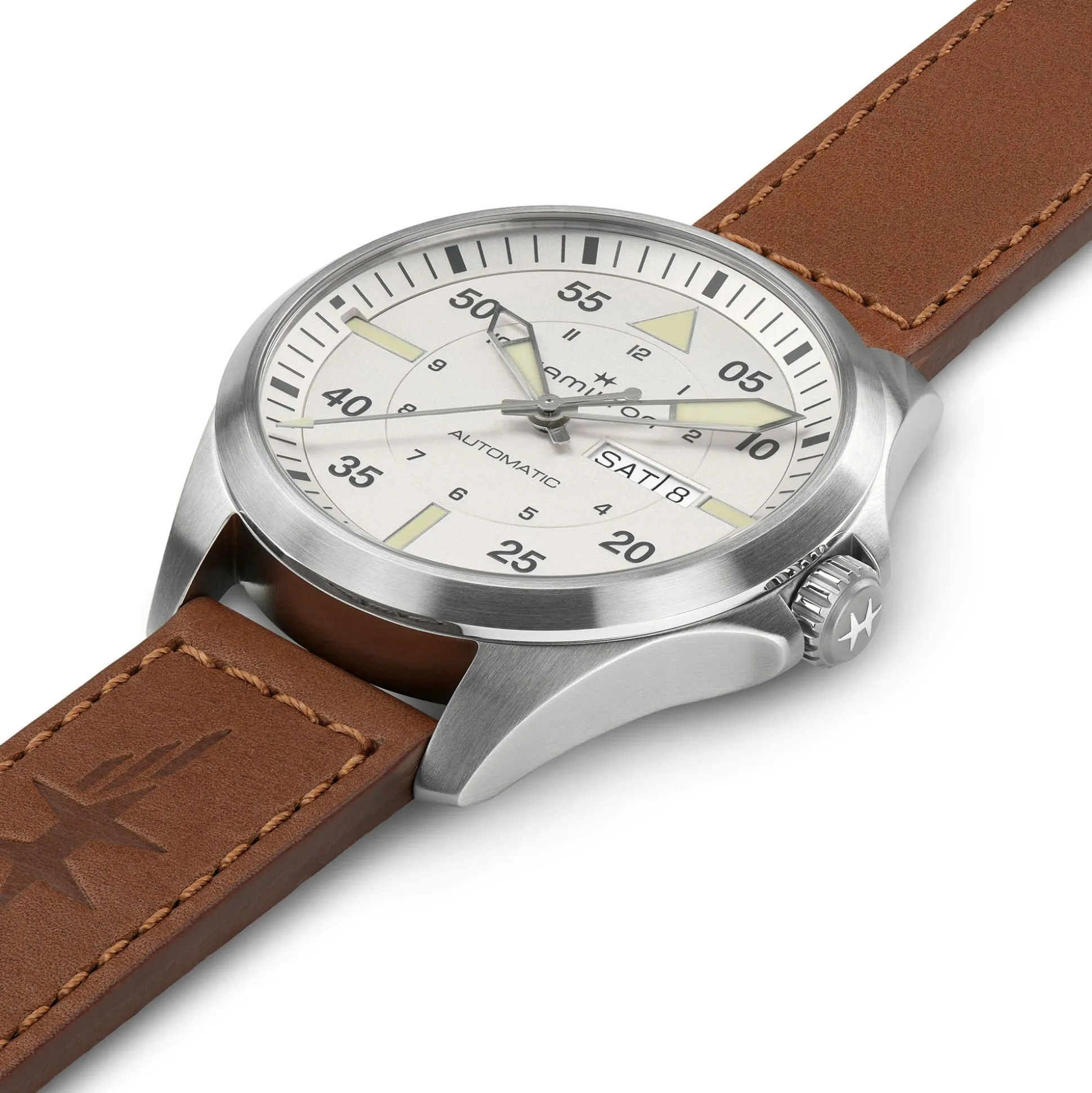 Khaki Aviation Pilot Day Date Auto