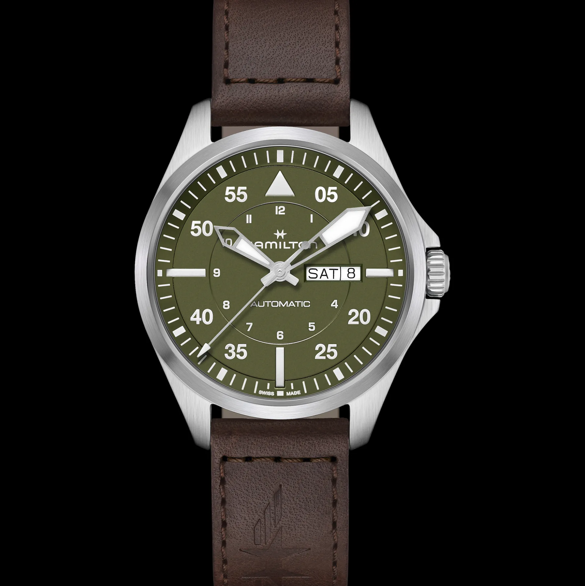 Khaki Aviation Pilot Day Date Auto