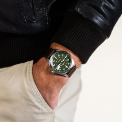 Khaki Aviation Pilot Day Date Auto