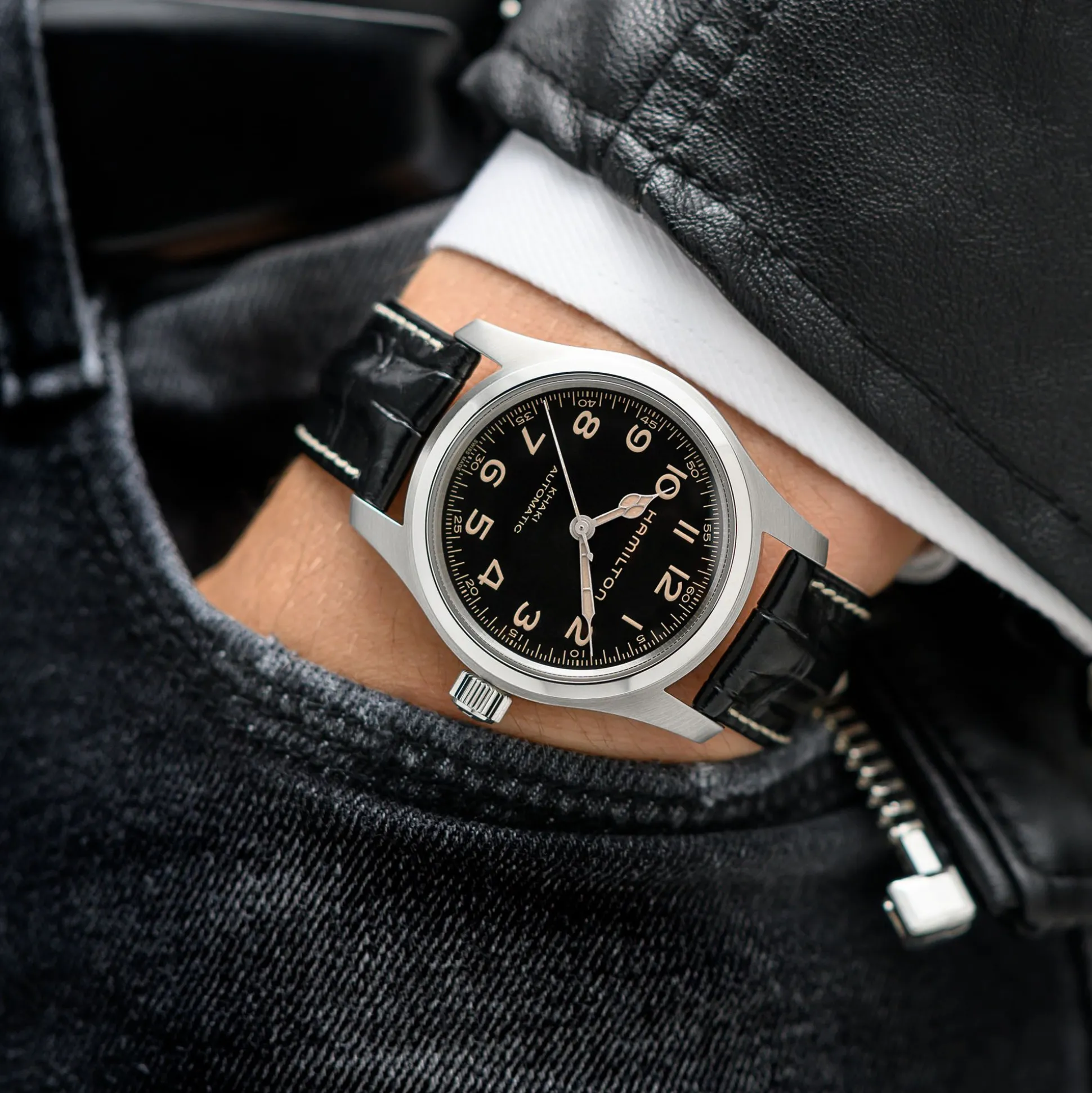 Khaki Field BLACK STRAP 22mm